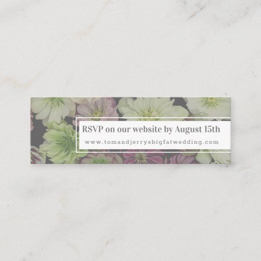 Carte De Visite Mini Mini carte RSVP Web Hellebore Garden CLASSIQUE (Devant)
