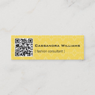 Carte De Visite Mini Mini-Cartes de visite du CODE QR des Damas jaunes