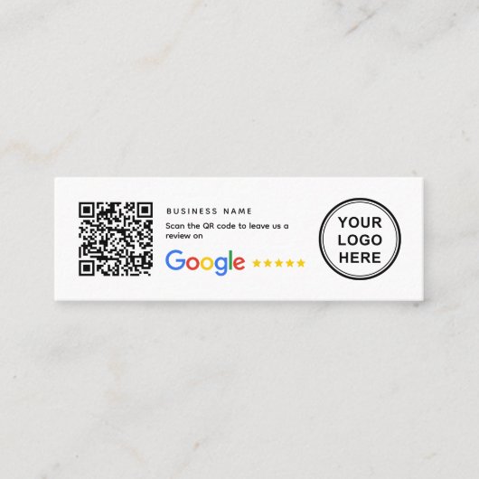 Carte De Visite Mini Mini code QR petites insertions d'avis Google pour (Devant)