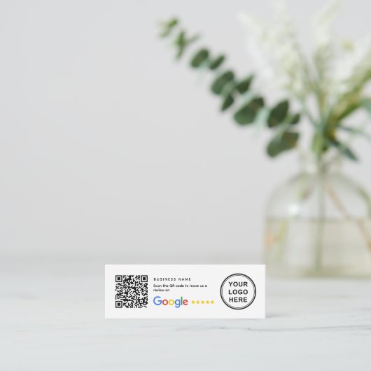 Carte De Visite Mini Mini code QR petites insertions d'avis Google pour (Debout devant)