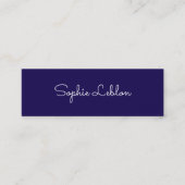 Carte De Visite Mini Mini Élégant Simple Nom de script Bleu foncé (Devant)