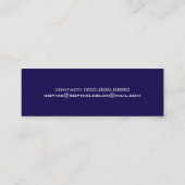 Carte De Visite Mini Mini Élégant Simple Nom de script Bleu foncé (Dos)