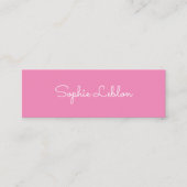 Carte De Visite Mini Mini Élégant Simple Nom de script PINK (Devant)