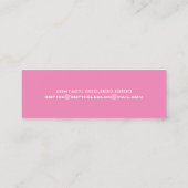 Carte De Visite Mini Mini Élégant Simple Nom de script PINK (Dos)