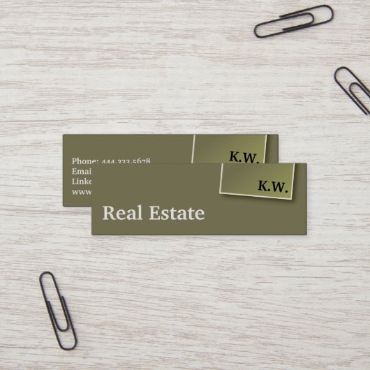 Carte De Visite Mini Mini Immobilier (Devant/Arrière en situation)