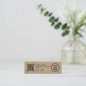 Carte De Visite Mini Mini Kraft Paper Google Review Thank You  (Debout devant)