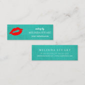 Carte De Visite Mini Mini maquillage moderne lèvres rouges (Devant / Derrière)