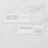 Carte De Visite Mini Mini micro-point moderne enjoué rouge gris coutume (Devant / Derrière)