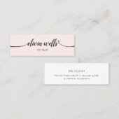 Carte De Visite Mini Mini Mini Mini Entreprise Script à signature rose  (Devant / Derrière)