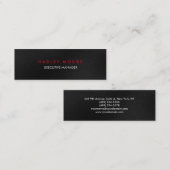Carte De Visite Mini Mini moderne gris rouge professionnel tendance pla (Devant / Derrière)