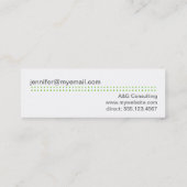 Carte De Visite Mini Mini moderne micro point pomme vert gris personnal (Dos)