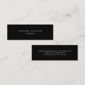 Carte De Visite Mini Mini noir professionnel mince (Devant / Derrière)