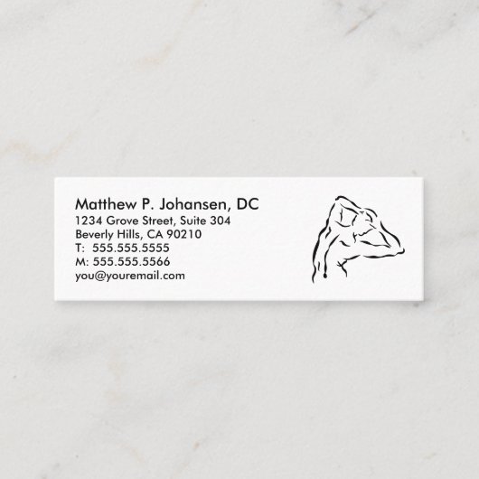 Carte De Visite Mini Mini référence de chiropractie de logo arrière (Devant)