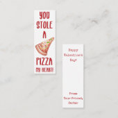 Carte De Visite Mini Mini-Signet à la pizza de Valentine (Devant / Derrière)