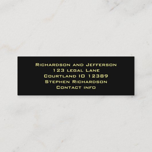 Carte De Visite Mini Mini signets (Dos)