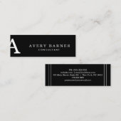 Carte De Visite Mini Mini Simple Noir Professionnel (Devant / Derrière)