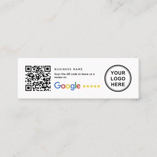 Carte De Visite Mini Mini Small QR Code Google Review Business Inserts (Devant)