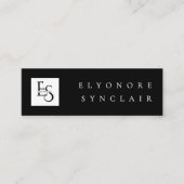 Carte De Visite Mini Minimal Black White Script Lash Logo Qr Code (Devant)