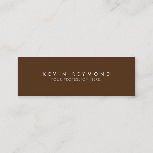 Carte De Visite Mini Minimal Brown Professionnel simple (Devant)