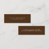 Carte De Visite Mini Minimal Brown Professionnel simple (Devant / Derrière)