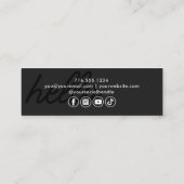 Carte De Visite Mini Minimal Hello Black Gold Simple Modern (Dos)