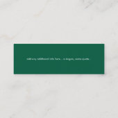 Carte De Visite Mini Minimalist Modern Hunter-Green and White (Dos)