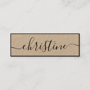 Carte De Visite Mini minimaliste élégant noir moderne typographie kraft