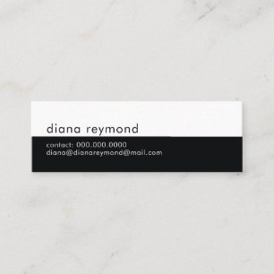 Carte De Visite Mini Minimaliste Moderne Noir et Blanc Simple