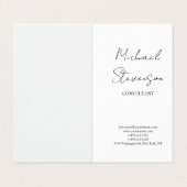 Carte De Visite Mini minimaliste noir noir tendance (Extérieur déplié)