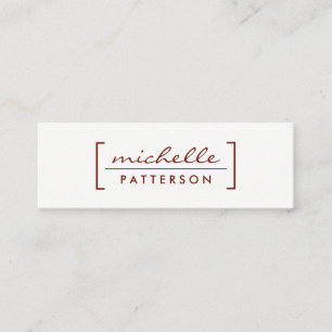 Carte De Visite Mini Minimaliste / Parenthèses Embellies (Rouge Foncé)