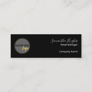 CARTE DE VISITE MINI MINIMALISTE PROFESSIONNEL BLACK WHITE BUSINESS LOG