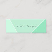 Carte De Visite Mini Mint Green Moderne Design simple Modèle élégant (Devant)