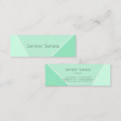 Carte De Visite Mini Mint Green Moderne Design simple Modèle élégant (Devant / Derrière)