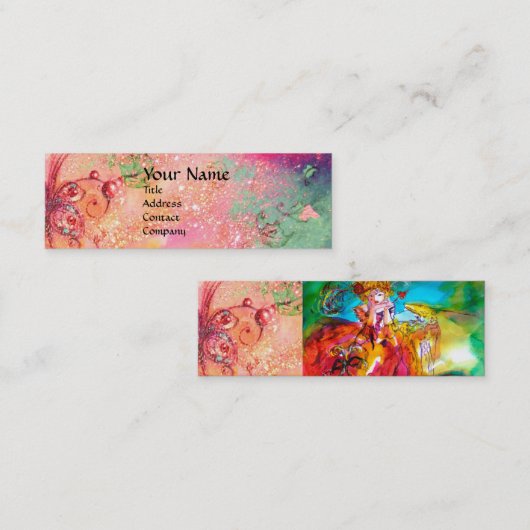 Carte De Visite Mini MIRANDOLINA Arts de la scène Costume Designer rose (Devant / Derrière)