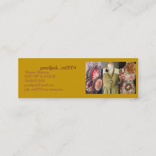 Carte De Visite Mini Mode (Devant)