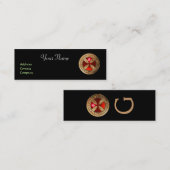 Carte De Visite Mini MODÈLE ANTIQUE CROIX Rouge Ruby Gem (Devant / Derrière)