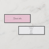 Carte De Visite Mini Modèle Arrière - plan de tissu de tableau de contr (Devant / Derrière)