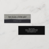 Carte De Visite Mini Modèle Damas classique cuir noir (Devant / Derrière)