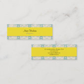 Carte De Visite Mini Modèle Damas, Damas bleu, Damas français (Devant / Derrière)