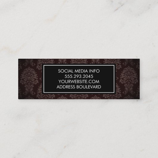 Carte De Visite Mini Modèle Damask classique (Dos)