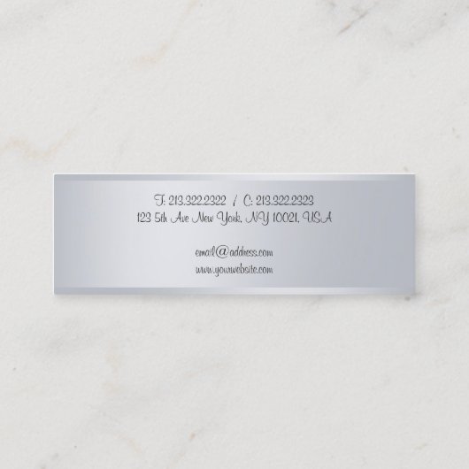 Carte De Visite Mini Modèle de script manuscrit élégant à l'apparence d (Dos)