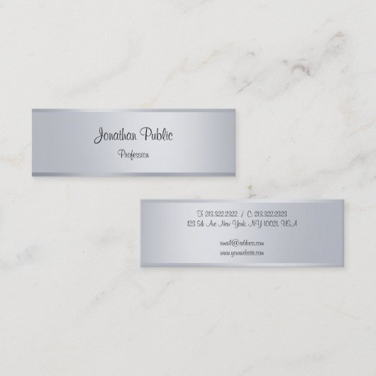 Carte De Visite Mini Modèle de script manuscrit élégant à l'apparence d (Devant / Derrière)