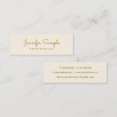 Carte De Visite Mini Modèle de texte Faux Gold (Devant / Derrière)