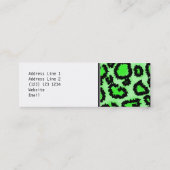 Carte De Visite Mini Modèle d'empreinte de léopard de noir et de vert (Dos)
