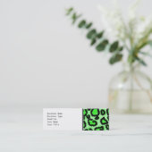 Carte De Visite Mini Modèle d'empreinte de léopard de noir et de vert (Debout devant)