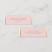 Carte De Visite Mini Modèle Gold Blush Pink White Modern Élégant (Devant / Derrière)