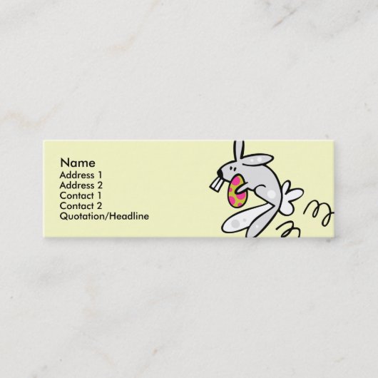 Carte De Visite Mini Modèle maigre de profil - lapin de Pâques (Devant)