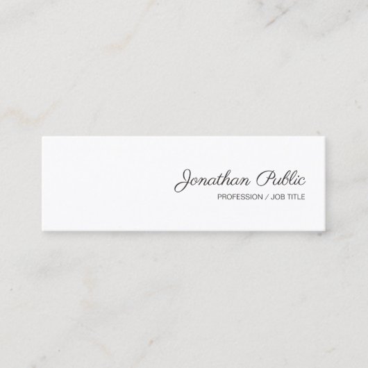 Carte De Visite Mini Modèle moderne manuscrit Nom de script simple (Devant)