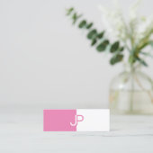 Carte De Visite Mini Modèle monogramme rose élégant tendance (Debout devant)