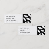 Carte De Visite Mini Modèle noir et blanc de batte (Devant / Derrière)